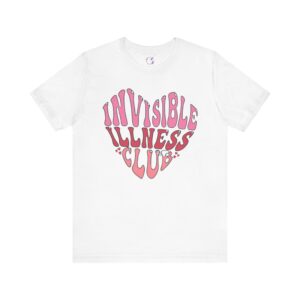 Invisible Illness Club T-Shirt | Heart Design | Chronic Illness Awareness | Disability Support Gift | Mental Health Advocacy | Unisex Tee