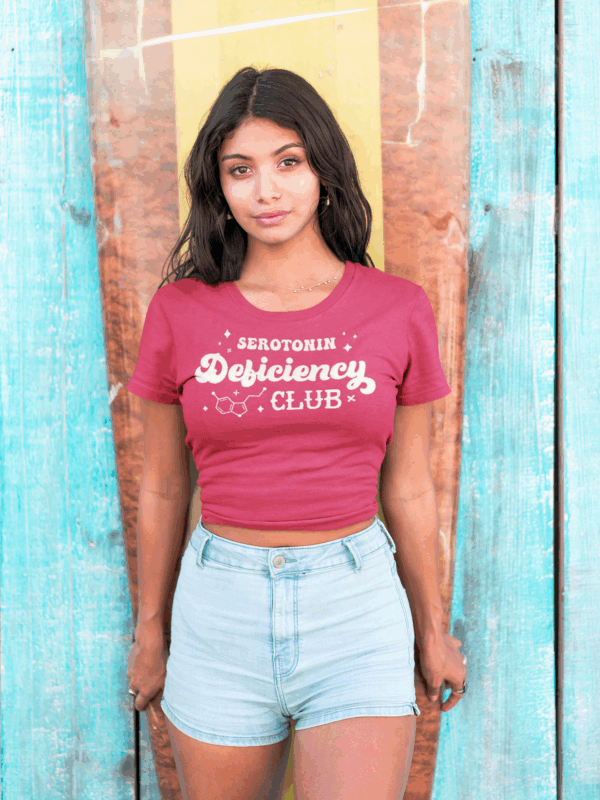 Serotonin Deficiency Club T-Shirt | Mental Health Awareness | Funny Depression Support Tee | Unisex Shirt | Uplifting Gift - Image 2