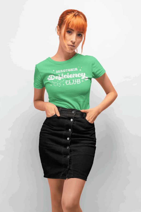 Serotonin Deficiency Club T-Shirt | Mental Health Awareness | Funny Depression Support Tee | Unisex Shirt | Uplifting Gift - Image 5