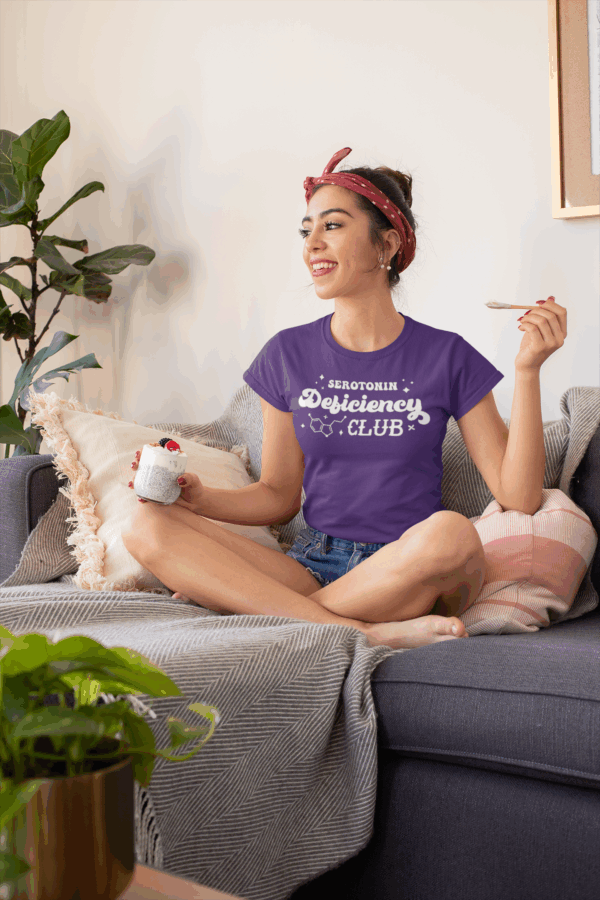 Serotonin Deficiency Club T-Shirt | Mental Health Awareness | Funny Depression Support Tee | Unisex Shirt | Uplifting Gift - Image 7