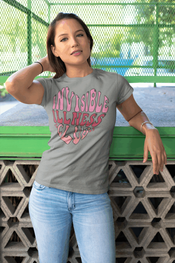 Invisible Illness Club T-Shirt | Heart Design | Chronic Illness Awareness | Disability Support Gift | Mental Health Advocacy | Unisex Tee - Image 3