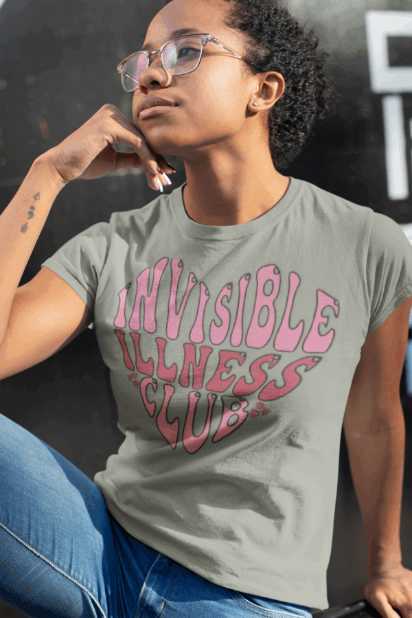 Invisible Illness Club T-Shirt | Heart Design | Chronic Illness Awareness | Disability Support Gift | Mental Health Advocacy | Unisex Tee - Image 4