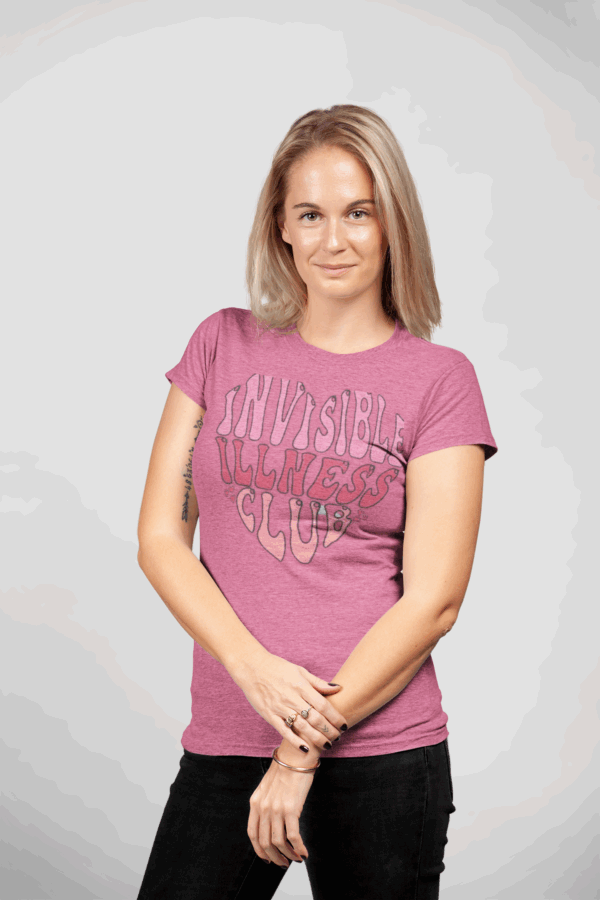 Invisible Illness Club T-Shirt | Heart Design | Chronic Illness Awareness | Disability Support Gift | Mental Health Advocacy | Unisex Tee - Image 7